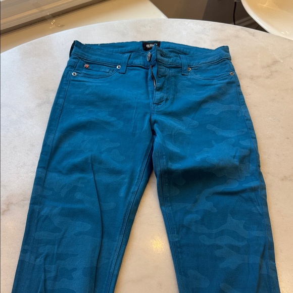 NWOT Hudson Jeans Women's Nico mid rise super Skinny in Vibrant Blue camo - Picture 2 of 9